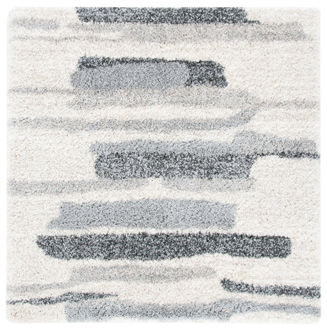 Safavieh Fontana Shag  800 6'-7" x 6'-7" Rug in Grey / Ivory