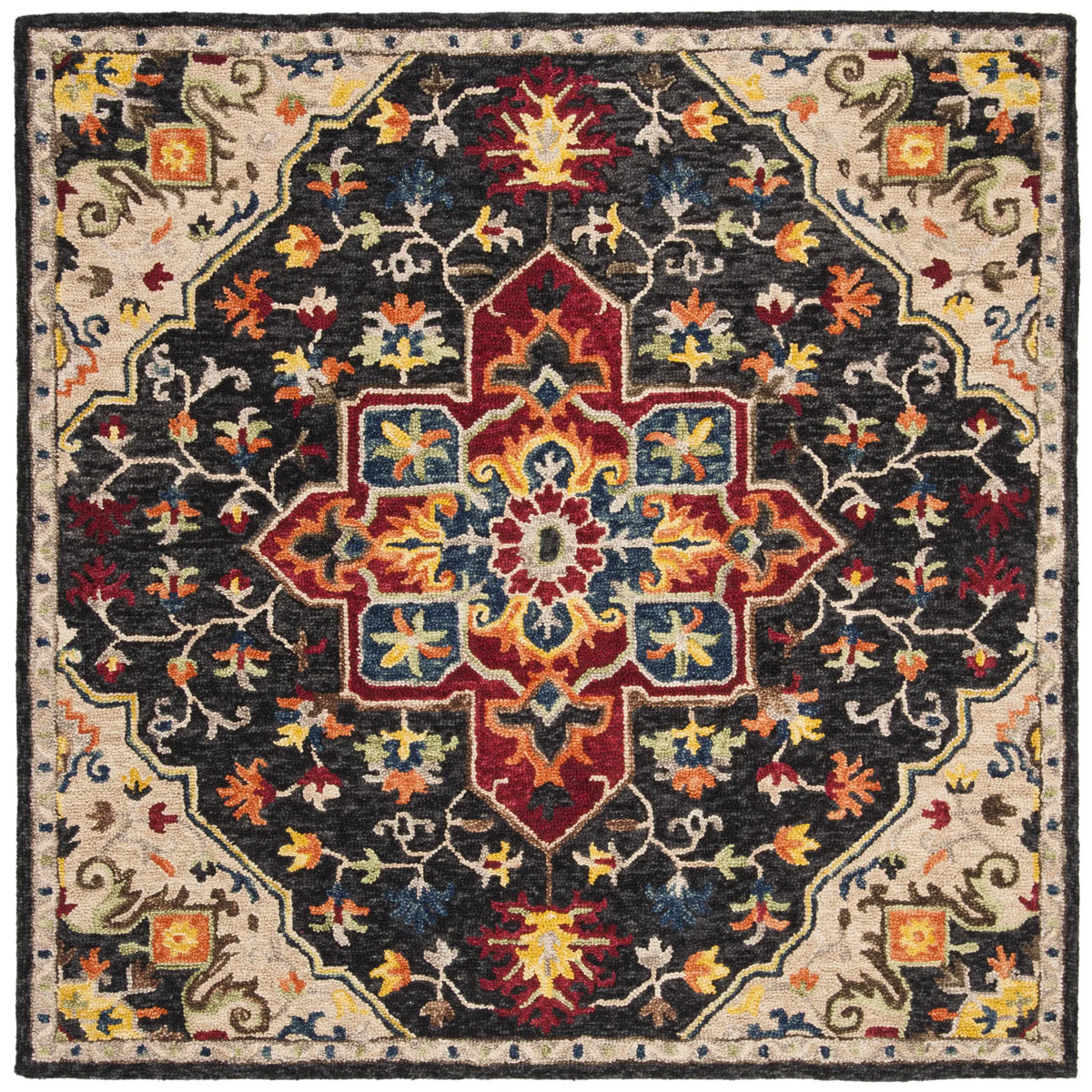 Safavieh Aspen 7'-0" x 7'-0" Rug in Charcoal / Cream