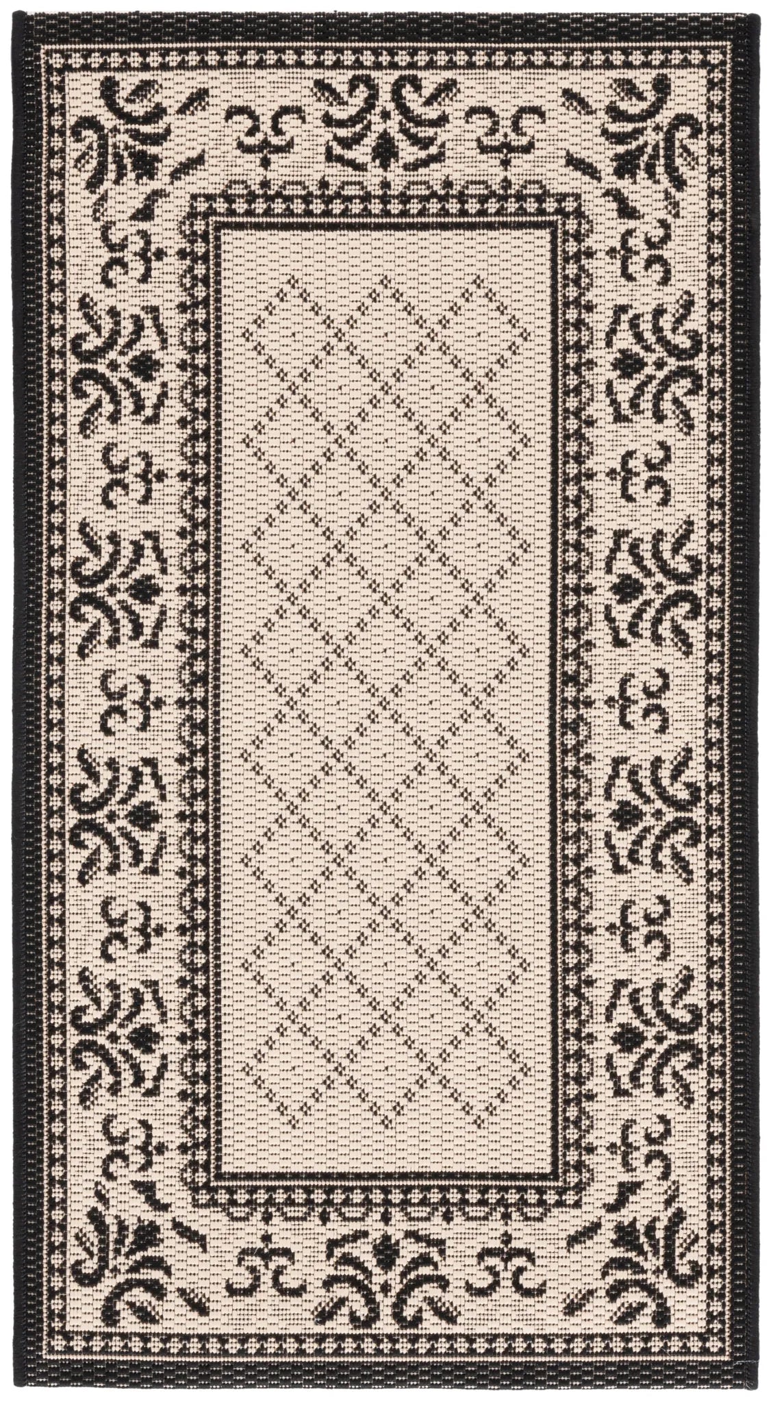 Safavieh Courtyard 2'-0" x 3'-7" Rug in Sand / Black