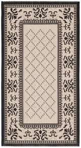 Safavieh Courtyard 2'-0" x 3'-7" Rug in Sand / Black