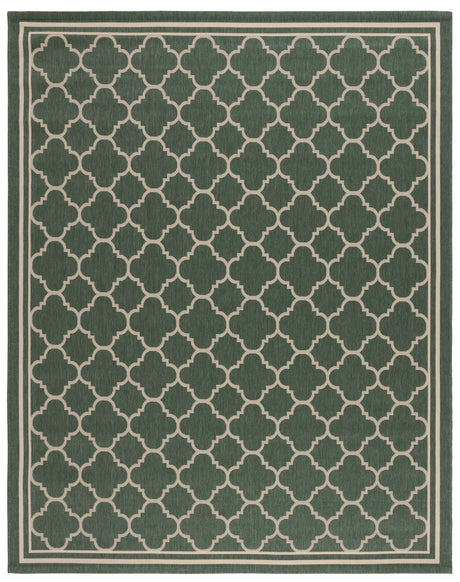 Safavieh Courtyard 10'-0" x 14'-0" Rug in Dark Green / Beige