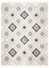Safavieh Moroccan Tassel Shag 10'-0" x 14'-0" Rug in Ivory / Grey