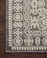 Loloi Rainier Rai-02 Pebble/Ivory Rug - corner on wood