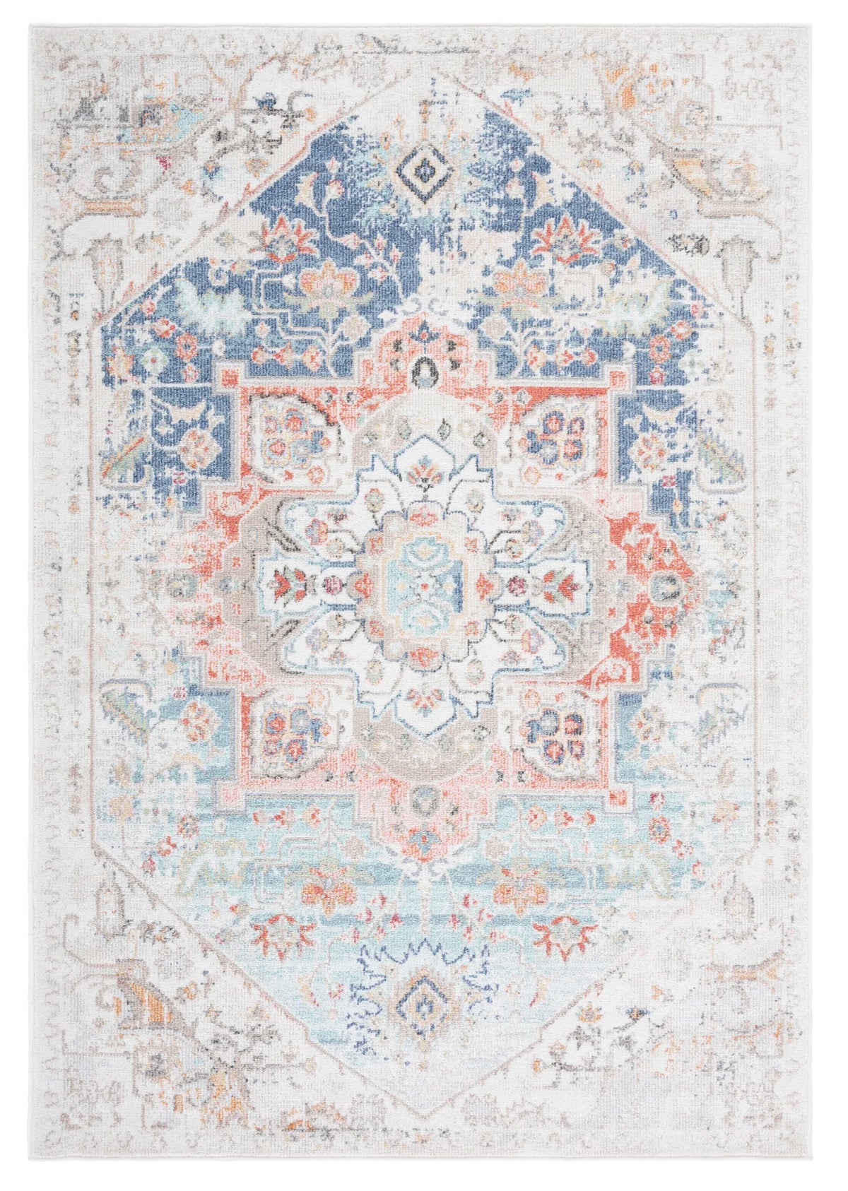 Safavieh Phoenix 500 4'-5" x 6'-5" Rug in Ivory / Blue