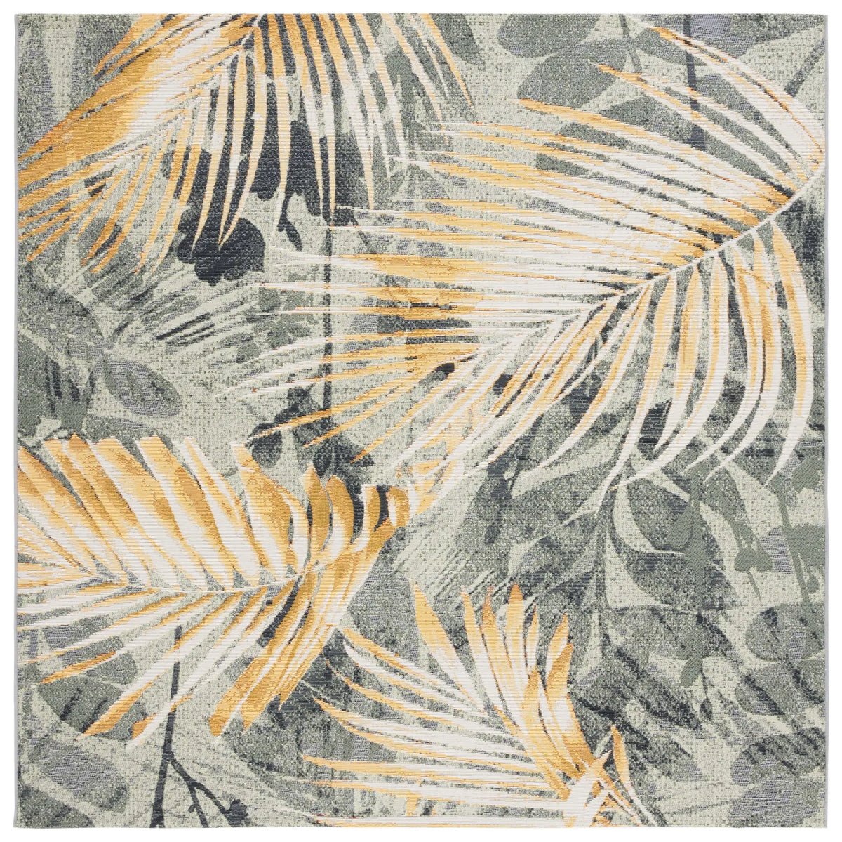 Safavieh Barbados 500 6'-6" x 6'-6" Rug in Green / Black Gold