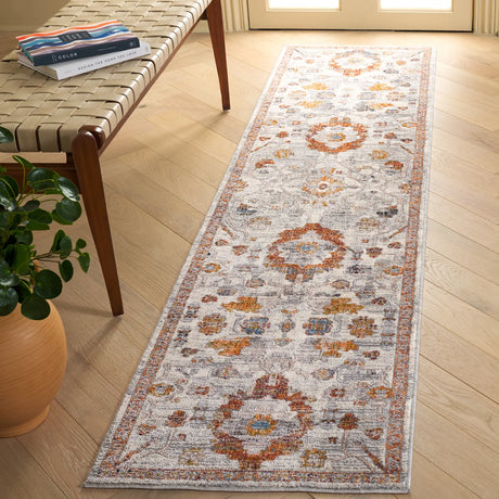 Safavieh Heirloom 700 2'-0" x 8'-0" Rug in Ivory Grey / Rust