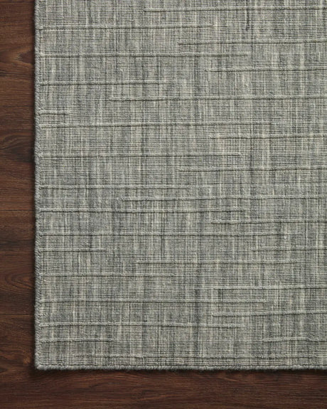 Loloi Brooks Bro-01 Grey Rug - corner on wood