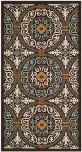 Safavieh Veranda 2'-7" x 5'-0" Rug in Chocolate / Aqua