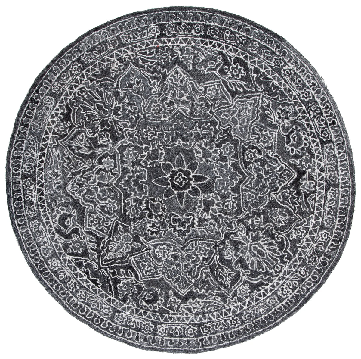 Safavieh Marquee 6'-0" x 6'-0" Rug in Black / Ivory
