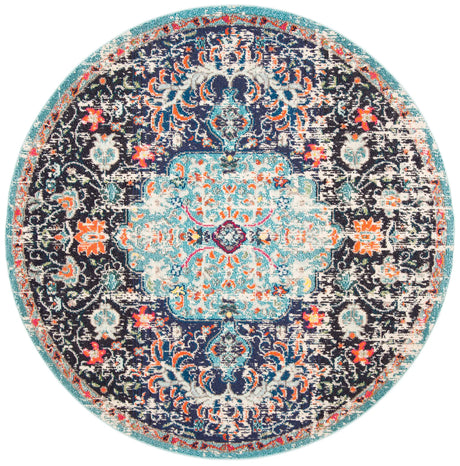 Safavieh Madison 5'-0" x 5'-0" Rug in Black / Teal