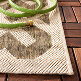 Safavieh Courtyard 4'-0" x 5'-7" Rug in Brown / Bone