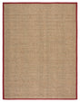 Safavieh Natural Fiber 10'-0" x 14'-0" Rug in Natural / Burgundy Red