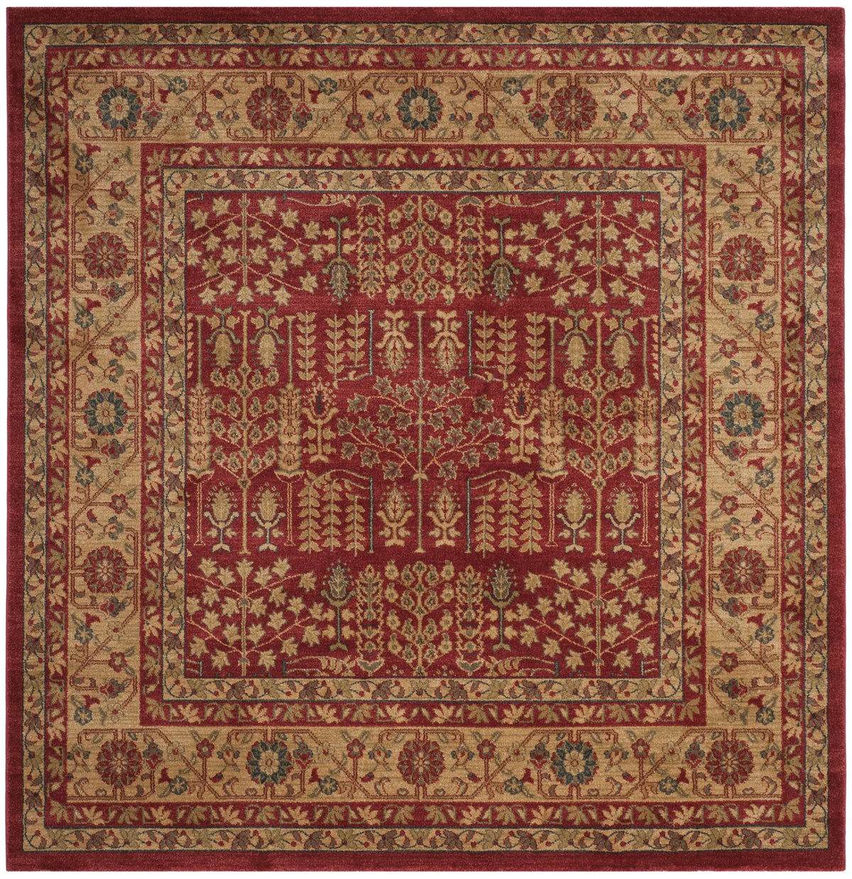 Safavieh Mahal 6'-7" x 6'-7" Rug in Red / Natural