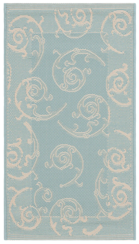 Safavieh Courtyard 2'-0" x 3'-7" Rug in Aqua / Cream