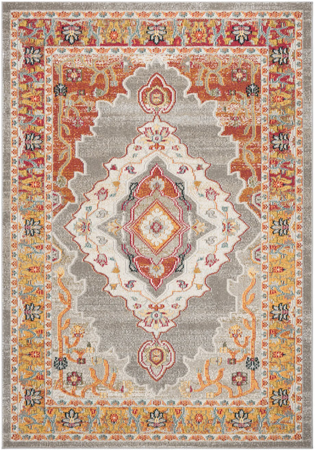 Safavieh Phoenix 100 4'-0" x 6'-0" Rug in Orange / Grey