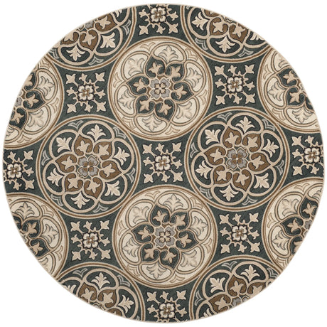 Safavieh Lyndhurst 8'-0" x 8'-0" Rug in Slate Blue / Beige