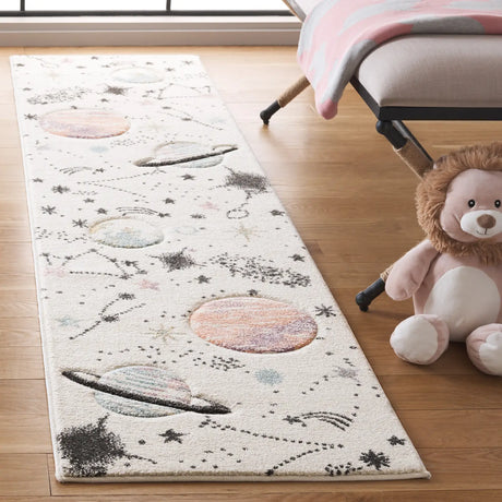 Safavieh Carousel Kids 100 2'-0" x 8'-0" Rug in Ivory / Orange