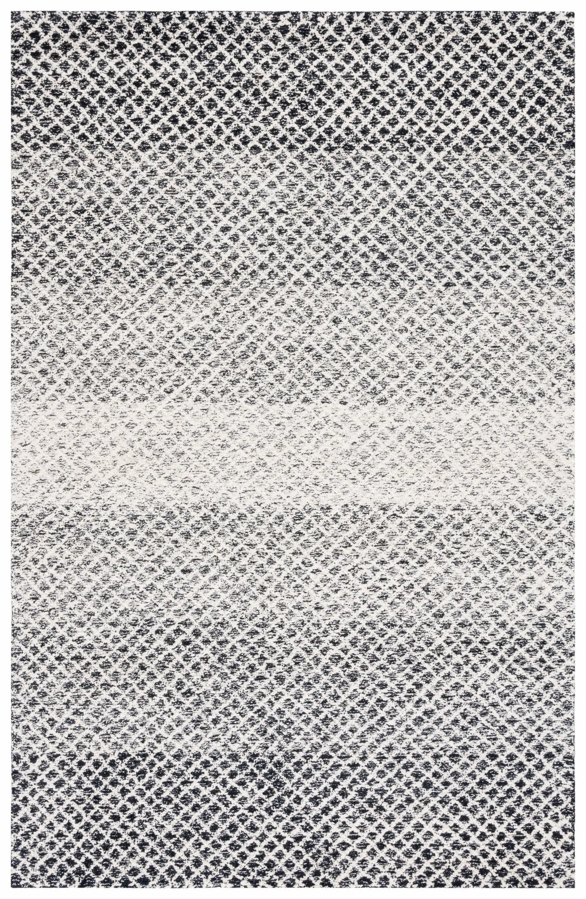 Safavieh Micro-Loop 4'-0" x 6'-0" Rug in Black / Ivory