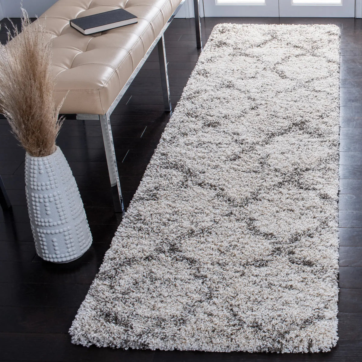 Safavieh Hudson Shag 2'-3" x 8'-0" Rug in Ivory / Grey