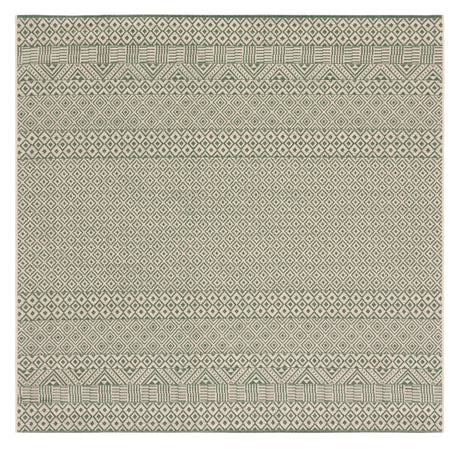Safavieh Courtyard 6'-7" x 6'-7" Rug in Dark Green / Beige