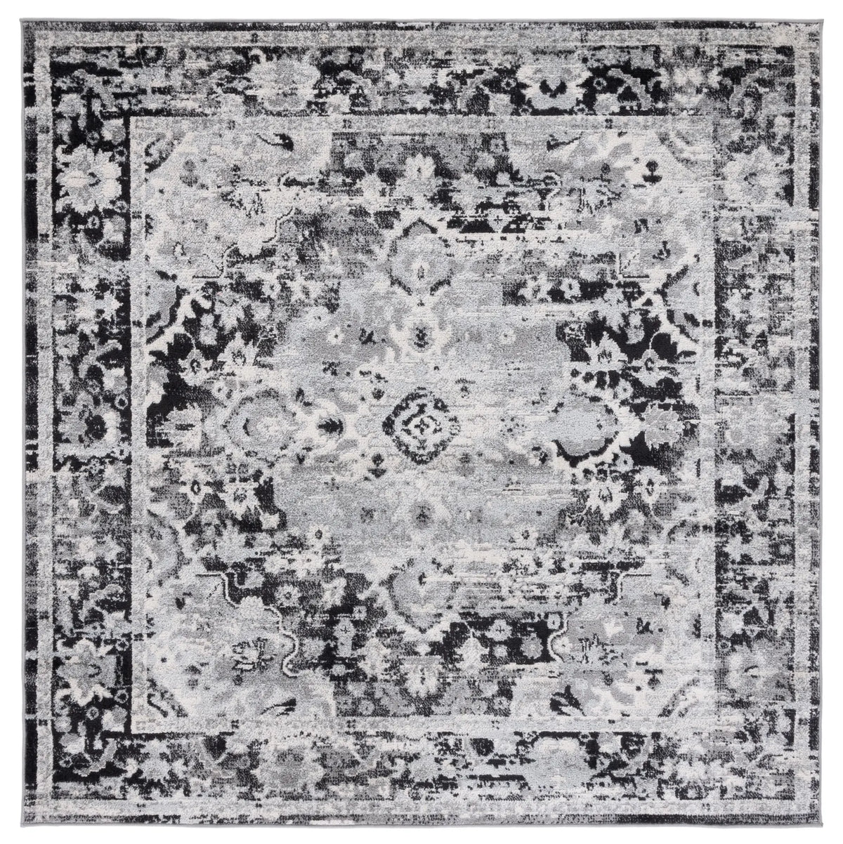 Safavieh Madison 6'-7" x 6'-7" Rug in Black / Grey