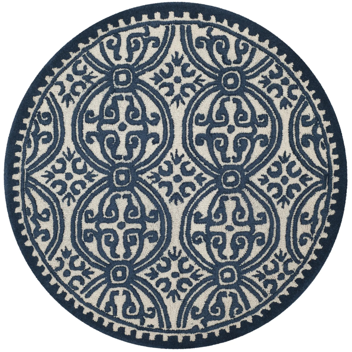 Safavieh Cambridge 4'-0" x 4'-0" Rug in Ivory / Navy