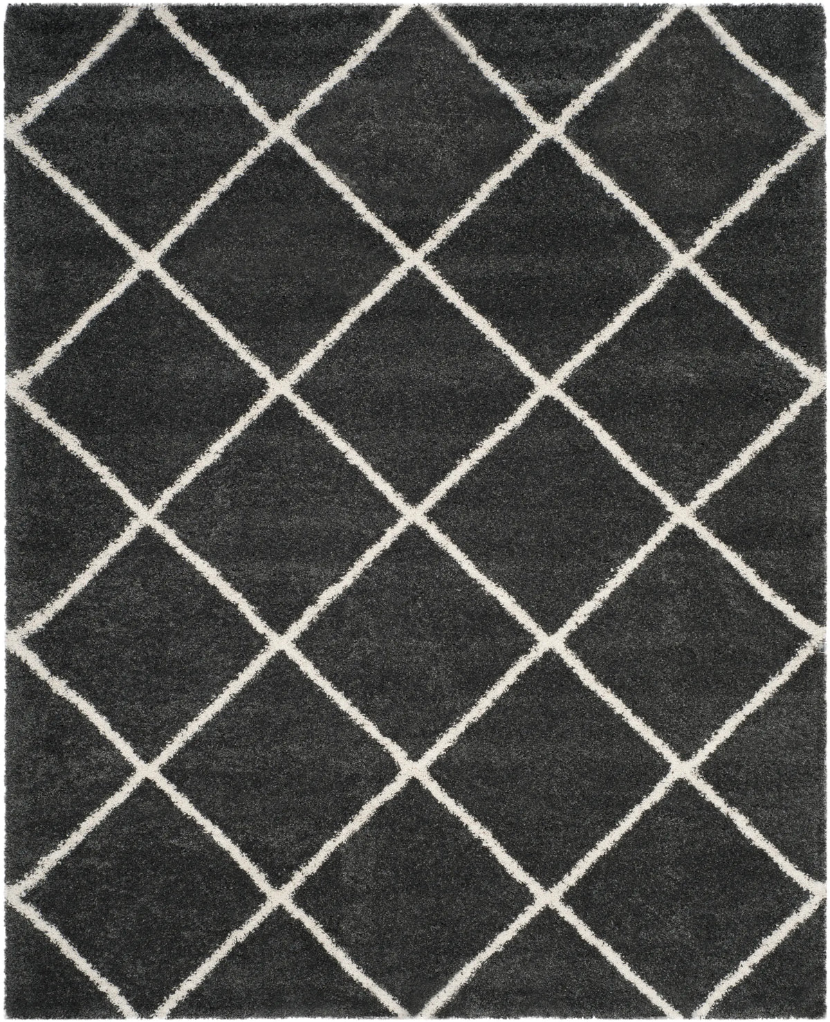 Safavieh Hudson Shag 10'-0" x 14'-0" Rug in Dark Grey / Ivory
