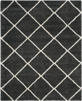 Safavieh Hudson Shag 10'-0" x 14'-0" Rug in Dark Grey / Ivory