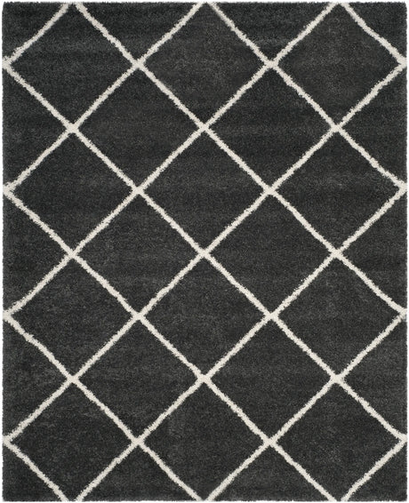 Safavieh Hudson Shag 10'-0" x 14'-0" Rug in Dark Grey / Ivory