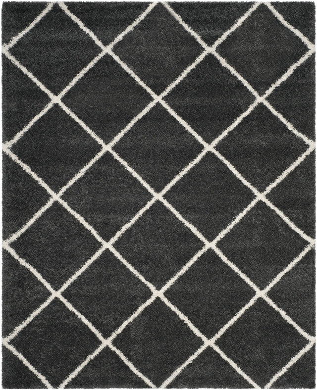 Safavieh Hudson Shag 10'-0" x 14'-0" Rug in Dark Grey / Ivory