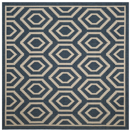 Safavieh Courtyard 6'-7" x 6'-7" Rug in Navy / Beige