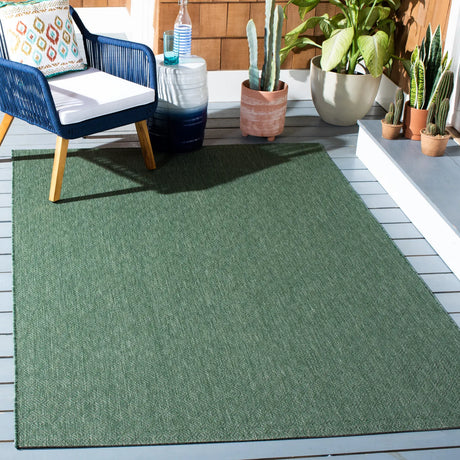 Safavieh Courtyard 4'-0" x 5'-7" Rug in Dark Green