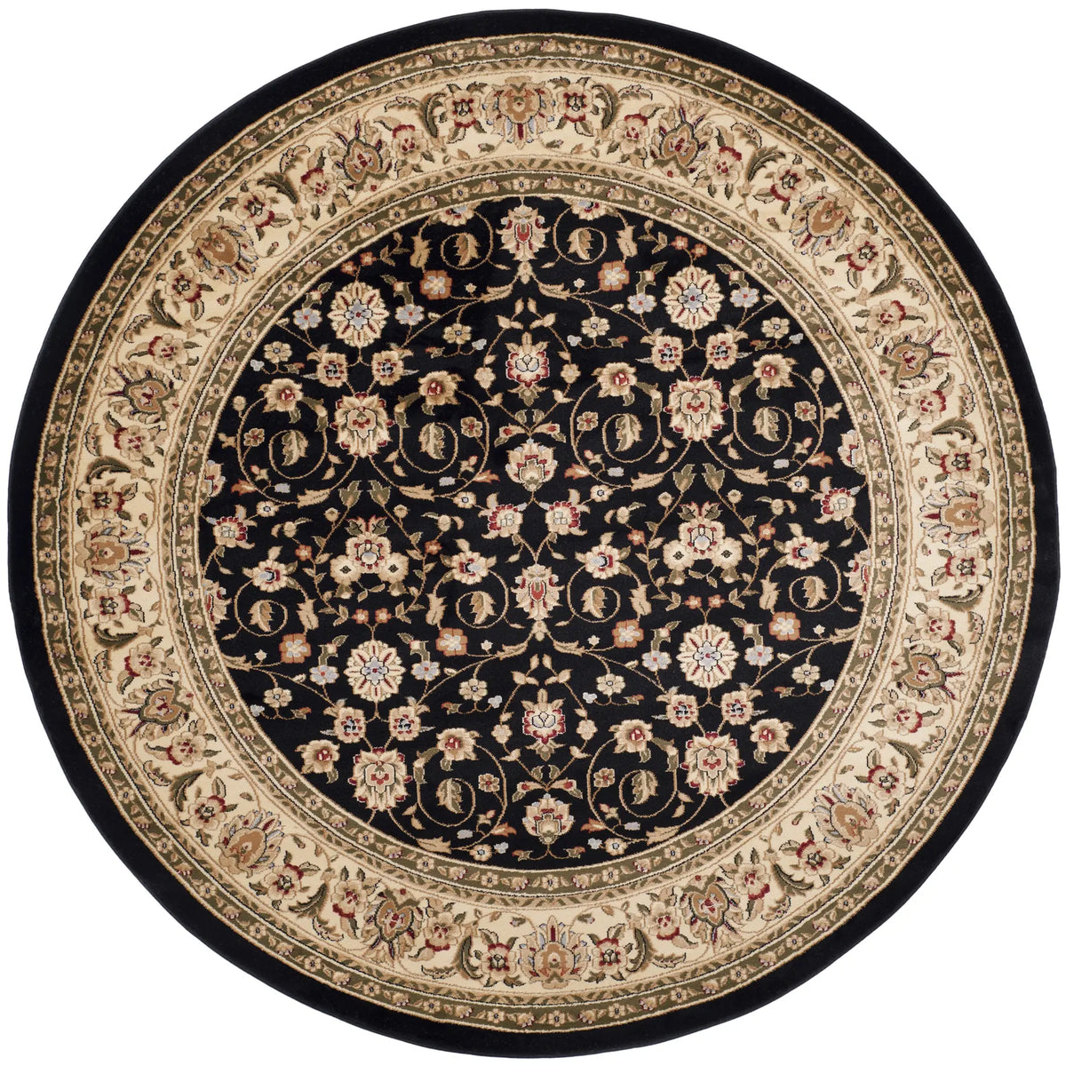 Safavieh Lyndhurst 8'-0" x 8'-0" Rug in Black / Ivory
