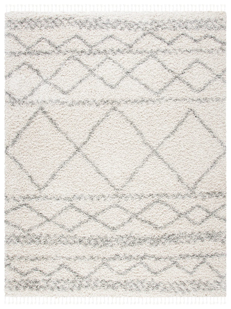 Safavieh Pro Lux Shag 400 10'-0" x 14'-0" Rug in Ivory / Light Grey