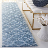 Safavieh Tahoe Shag 2'-0" x 9'-0" Rug in Blue / White
