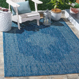 Safavieh Courtyard 4'-0" x 5'-7" Rug in Navy / Ivory