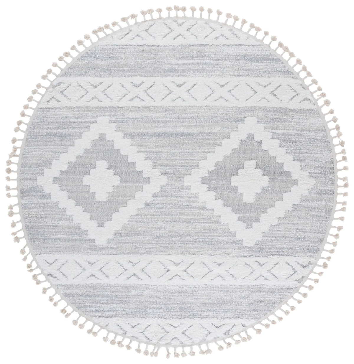 Safavieh Moroccan Tassel Shag 8'-0" x 8'-0" Rug in Ivory / Beige