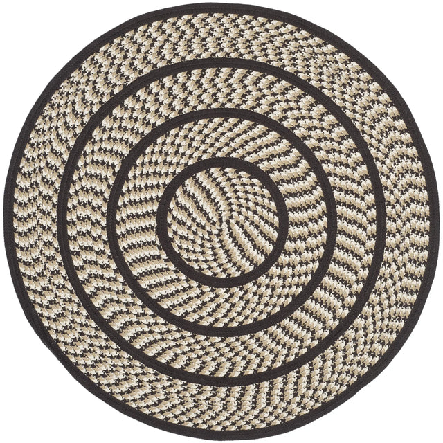 Safavieh Braided 4'-0" x 4'-0" Rug in Ivory / Dark Brown