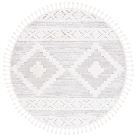 Safavieh Moroccan Tassel Shag 5'-3" x 5'-3" Rug in Ivory / Beige