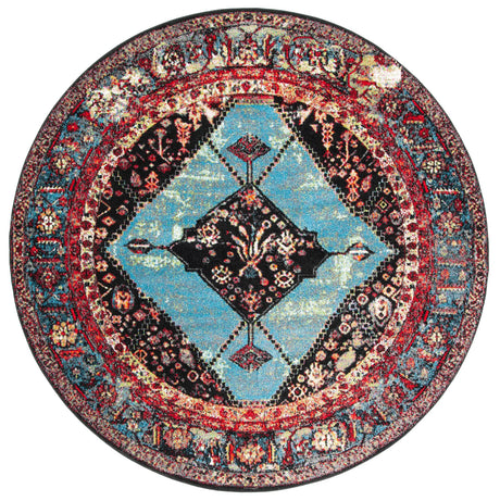 Safavieh Vintage Hamadan 6'-7" x 6'-7" Rug in Red / Light Blue