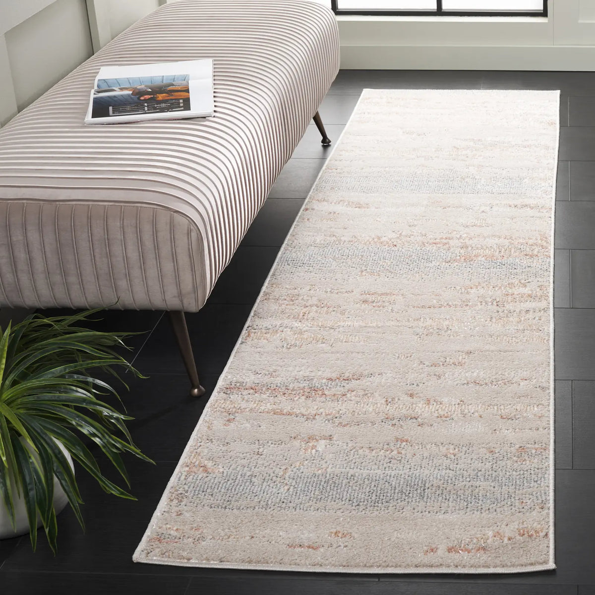 Safavieh Blair Washable 2'-2" x 8'-0" Rug in Beige / Blue