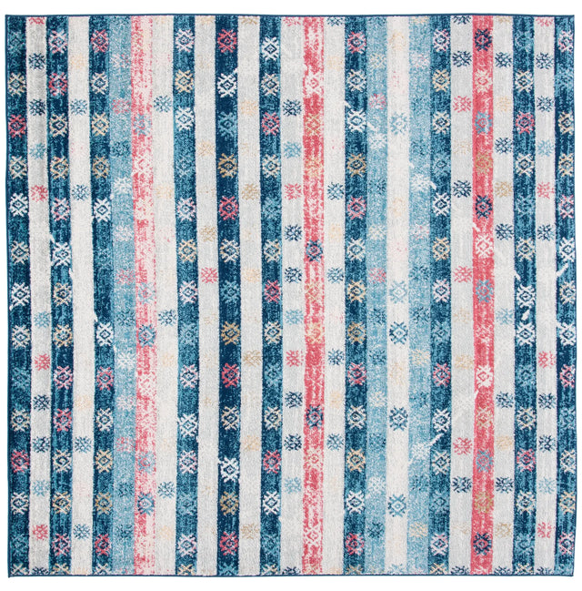 Safavieh Madison 700 6'-7" x 6'-7" Rug in Navy / Ivory