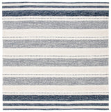 Safavieh Striped Kilim 7'-0" x 7'-0" Rug in Ivory / Navy