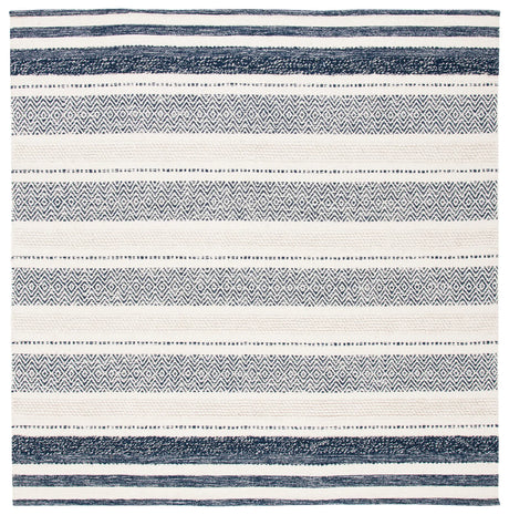 Safavieh Striped Kilim 7'-0" x 7'-0" Rug in Ivory / Navy