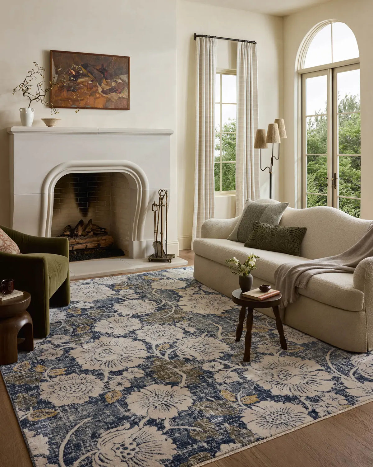 Loloi Eileen ELE-03 Transitional Power Loomed Denim, Natural Rug - room scene 3
