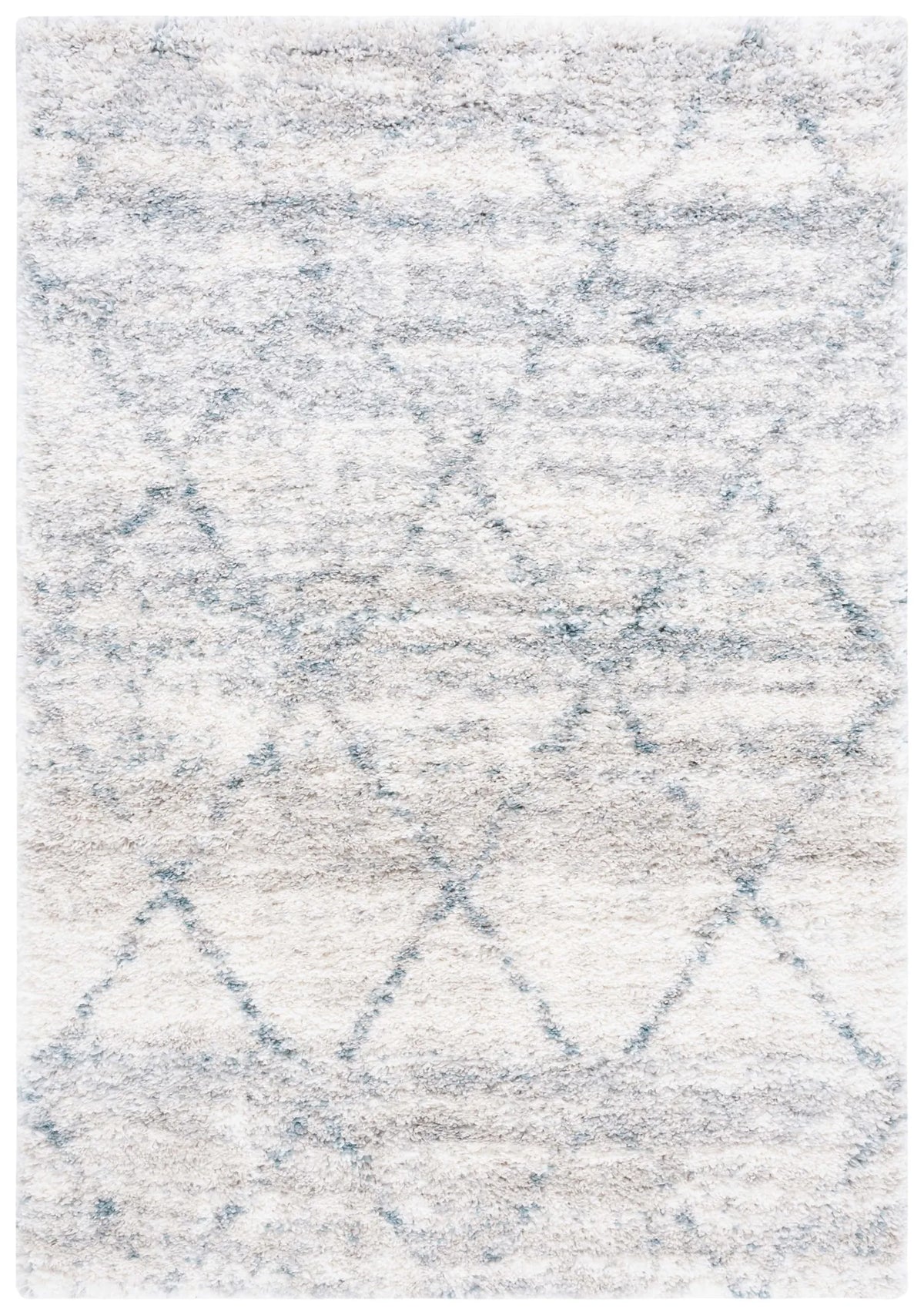 Safavieh Fontana Shag  800 4'-0" x 6'-0" Rug in Turquoise / Ivory
