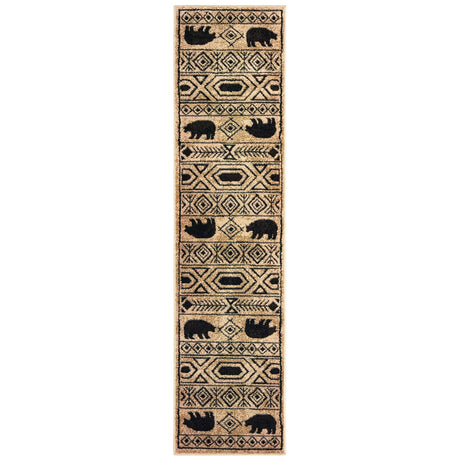 Oriental Weavers Sphinx Woodlands 9651A Ivory / Black Rugs - runner