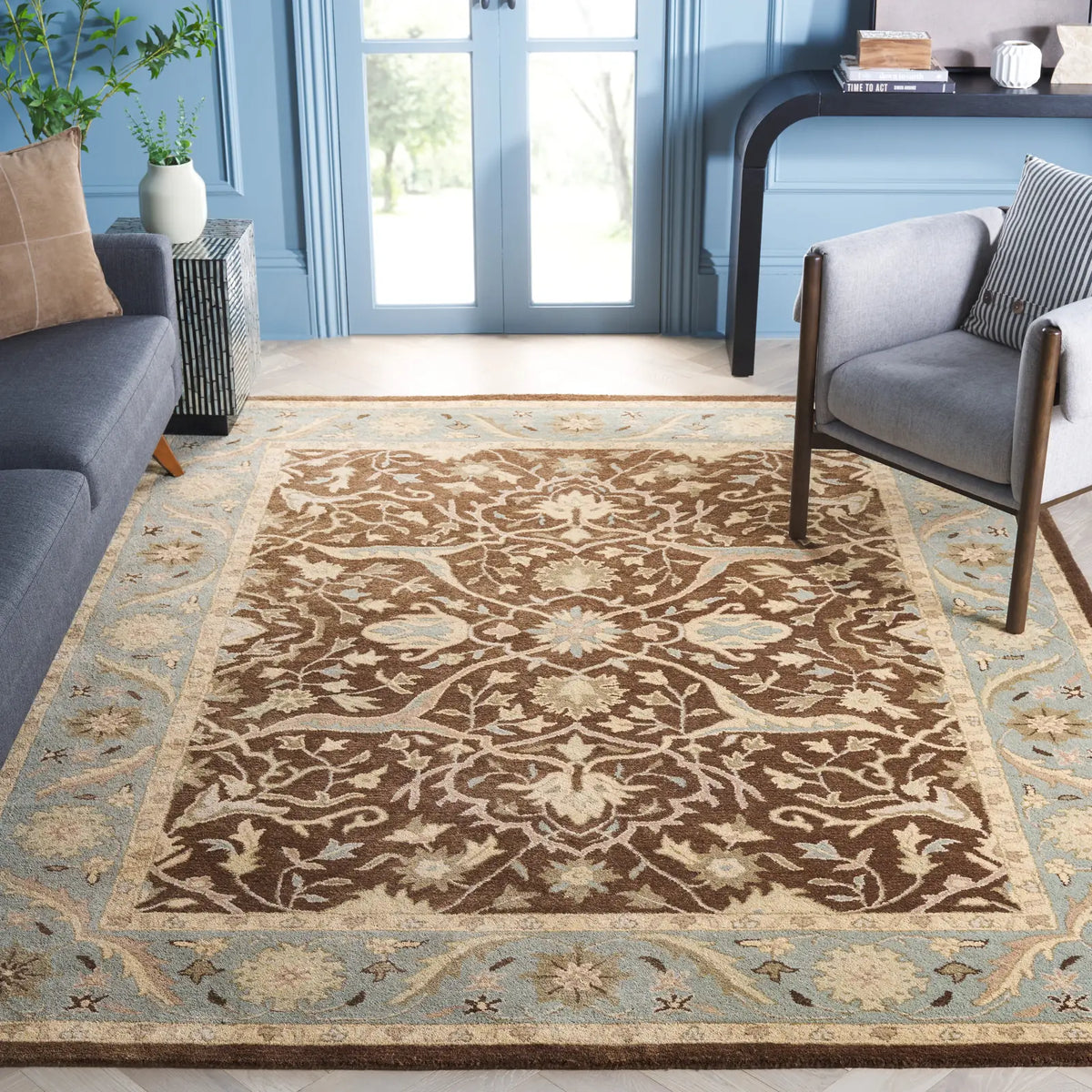Safavieh Antiquity 9'-6" x 13'-6" Rug in Brown / Green