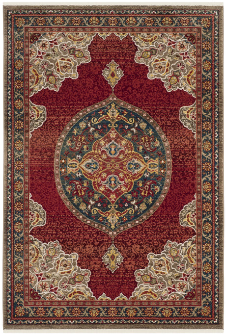Safavieh Kashan 4'-0" x 6'-0" Rug in Red / Blue