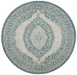 Safavieh Courtyard 6'-7" x 6'-7" Rug in Light Grey / Teal